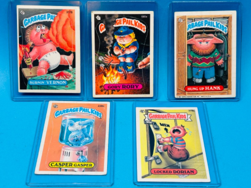 Photo 1 of 151286…5 vintage garbage pail kids cards in sleeves- some wear