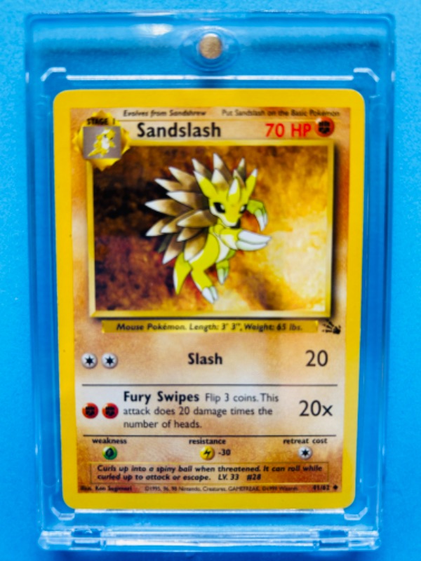 Photo 1 of 151303…Pokémon Sandslash card 41/62 in hard plastic case 