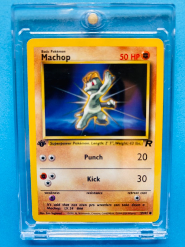 Photo 1 of 151308… Pokémon Machop card 59/82 in hard plastic case 