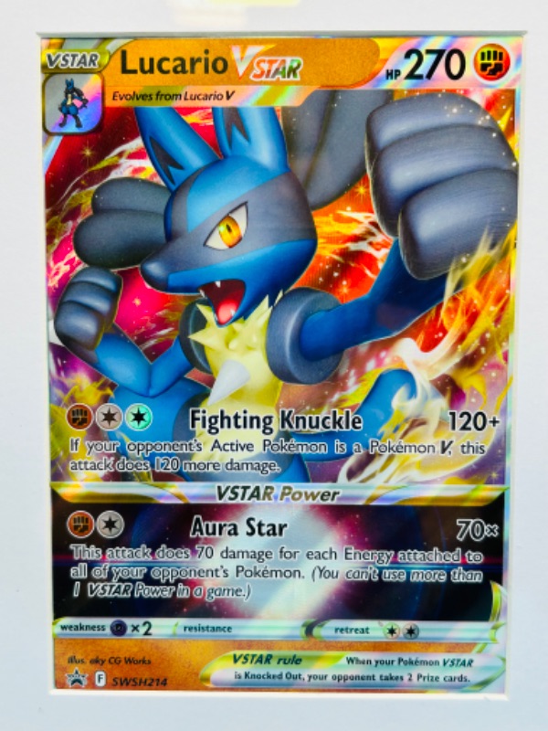 Photo 2 of 151317…framed jumbo 2022 Pokémon Lucario holo card 12 x 10.5” 