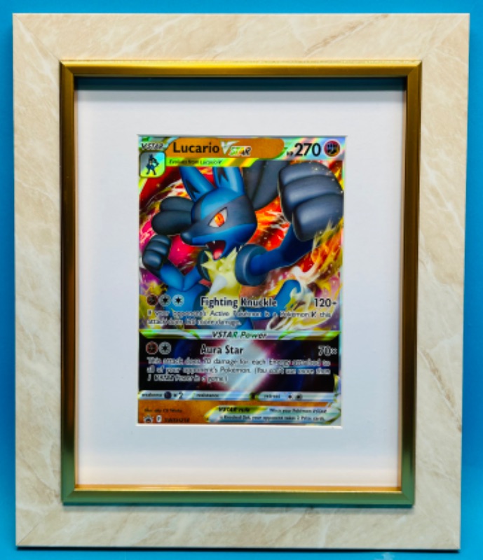 Photo 1 of 151317…framed jumbo 2022 Pokémon Lucario holo card 12 x 10.5” 