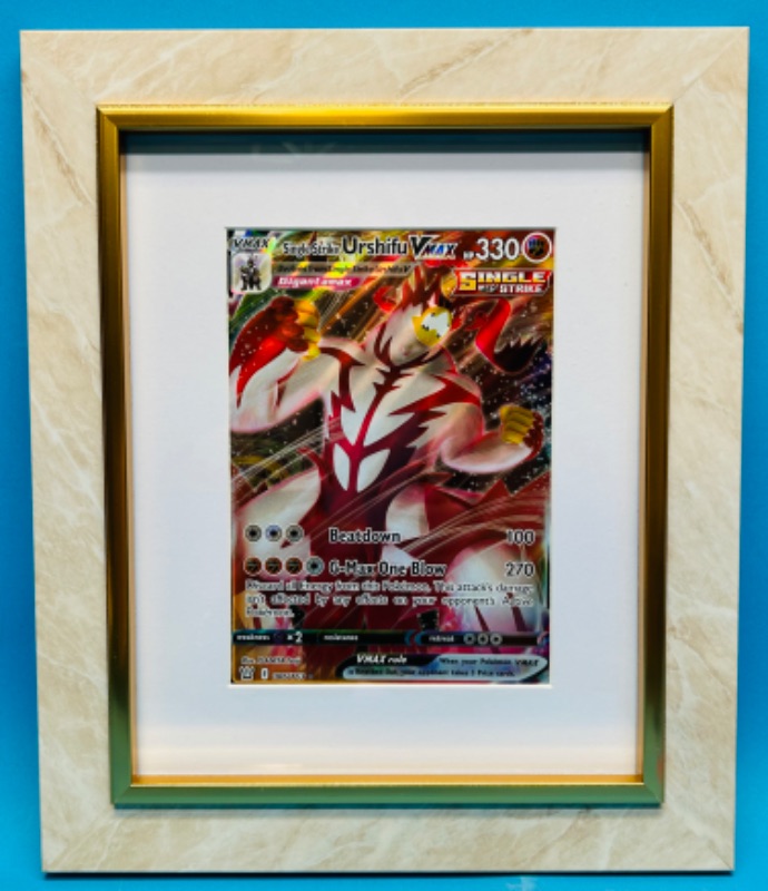 Photo 1 of 151319… framed jumbo 2021 Pokémon Urshifu Vmax holo card 12 x 10.5” 