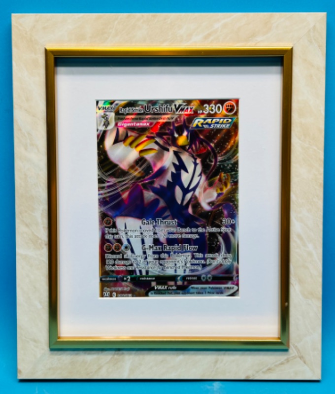 Photo 1 of 151320… framed jumbo 2021  Pokémon Urshifu Vmax holo card 12 x 10.5” 