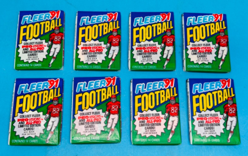 Photo 1 of 151337…8 sealed Fleer 1991 football card wax packs