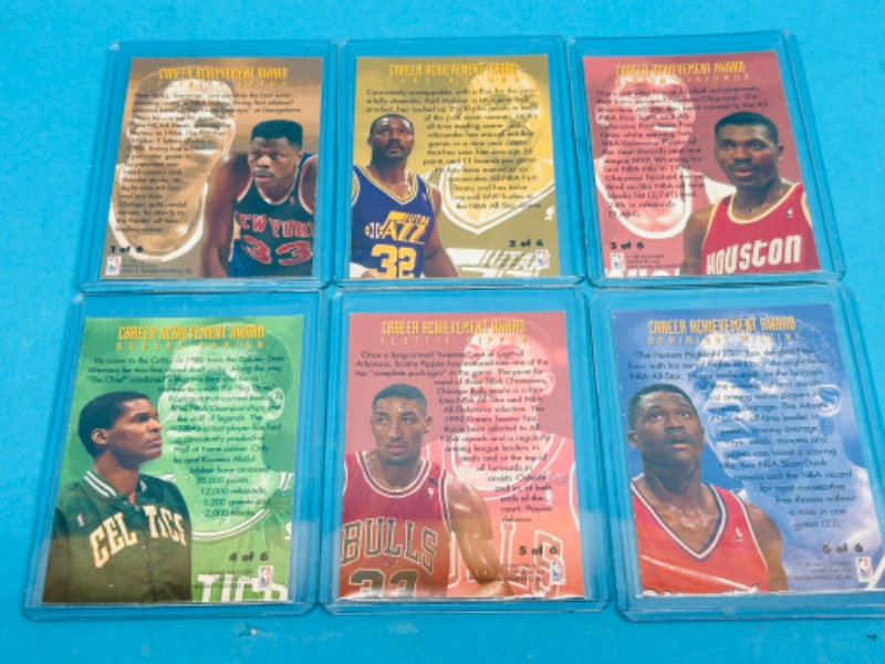 Photo 2 of 151387…fleer career achievement award foil card  set 1-6 in hard plastic sleeves 