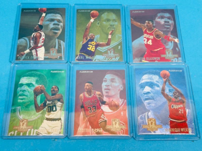 Photo 1 of 151387…fleer career achievement award foil card  set 1-6 in hard plastic sleeves 