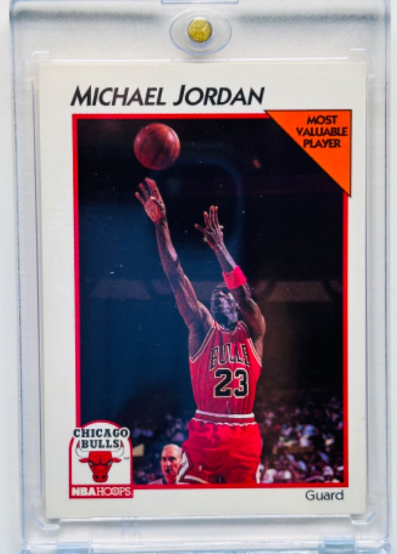 Photo 1 of 151392…NBA Hoops Michael Jordan most valuable player card 5 in hard plastic case