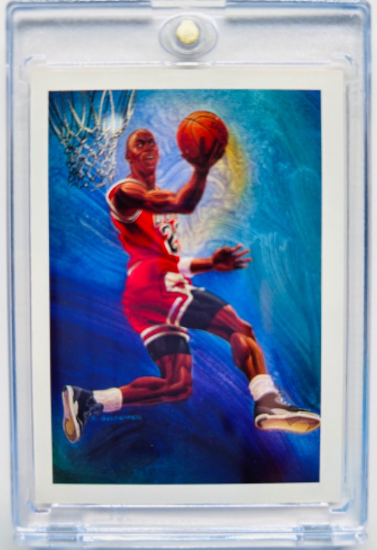 Photo 1 of 151393…NBA Hoops Michael Jordan card 358 in hard plastic case