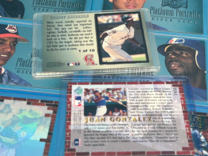 Photo 4 of 151395…home-run all stars cards 1-8 and metal universe cards 1-10 in hard plastic sleeves 