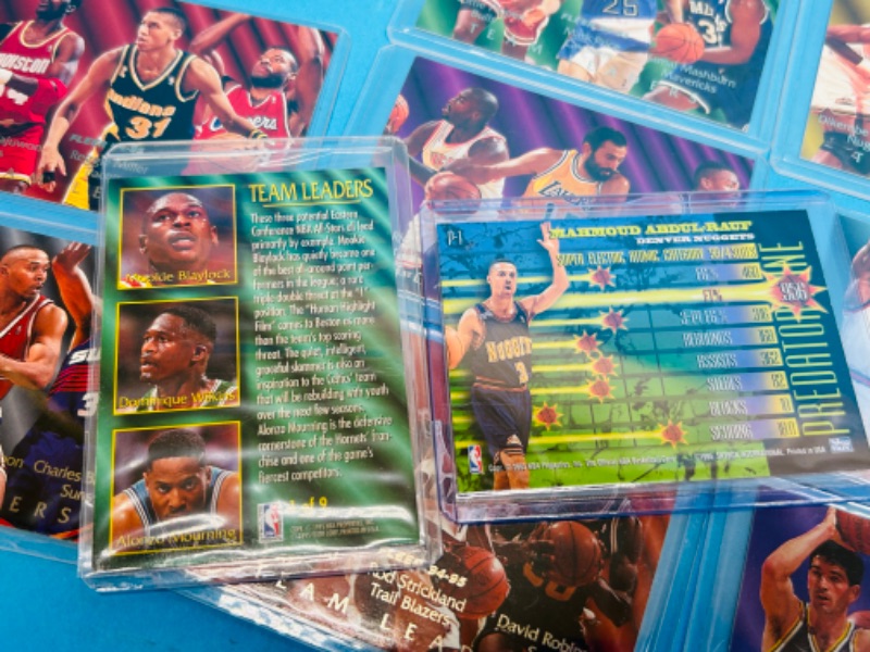 Photo 3 of 151402…basketball card sets- team leaders 1-9, and hoops power predator 1-8  in hard plastic sleeves 