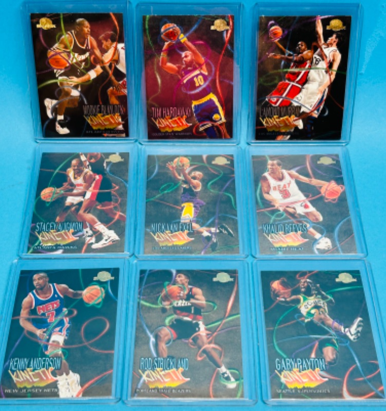 Photo 1 of 151406…skybox kinetic basketball card set 1-9 in hard plastic sleeves 