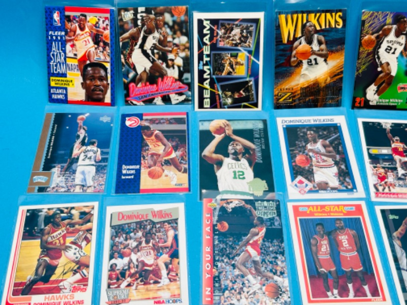 Photo 3 of 151427…18 Dominique Wilkins cards in plastic sleeves 