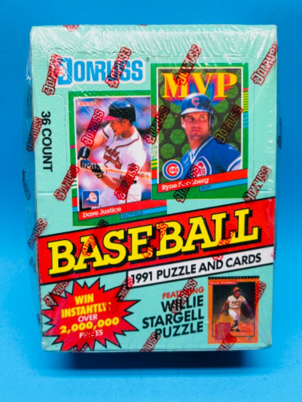 Photo 3 of 151430…sealed Donruss 1991 baseball puzzle and cards box 36 packs