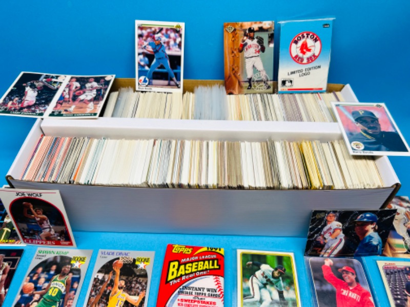 Photo 3 of 151444…1500+ mixed baseball and basketball cards in box 