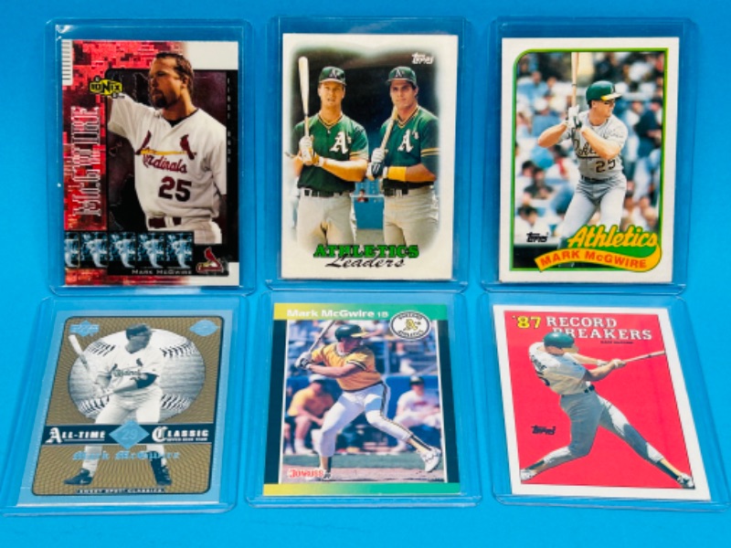 Photo 1 of 151471…6 Mark McGwire cards in hard plastic sleeves 