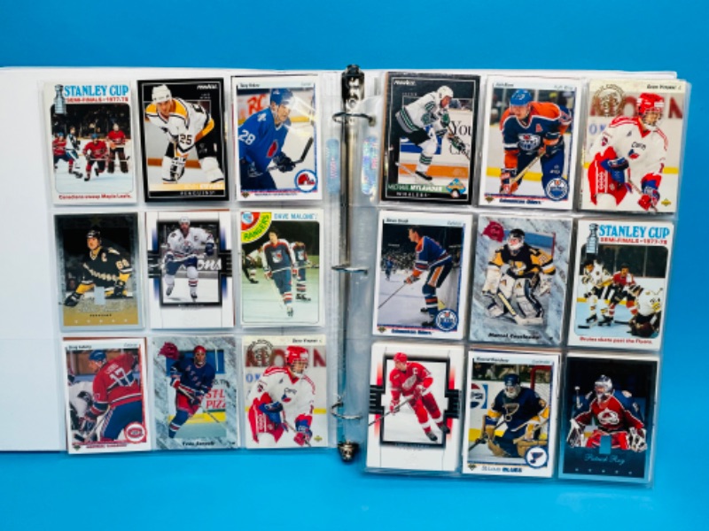 Photo 1 of 151474…final sale no returns no refunds -288 mixed hockey trading cards in binder-picture of each page