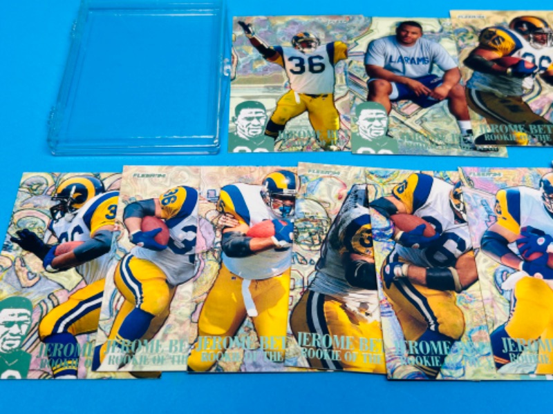 Photo 3 of 151488…Fleer Jerome Bettis rookie of the year card set in case 1-15 