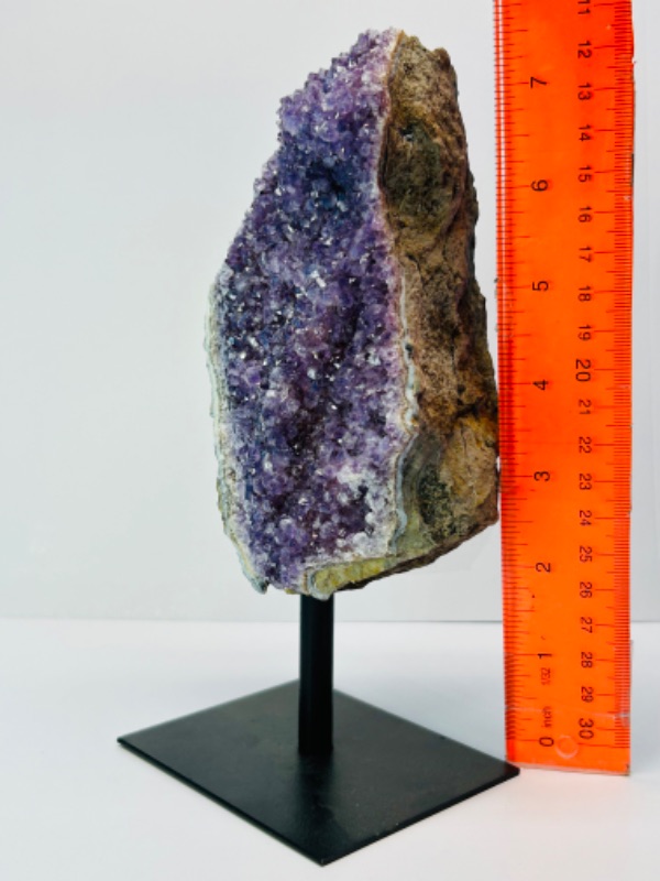 Photo 2 of 151502…7”  amethyst crystal rock on display stand-height includes stand 