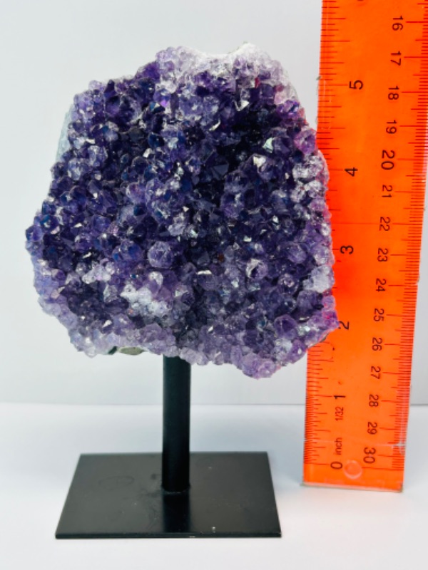 Photo 3 of 151503…5”  amethyst crystal rock on display stand-height includes stand 