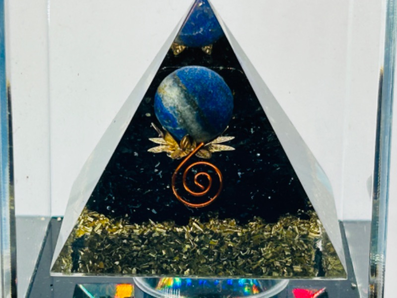 Photo 3 of 151508…acrylic decorative pyramid displayed in 3x3” display case 