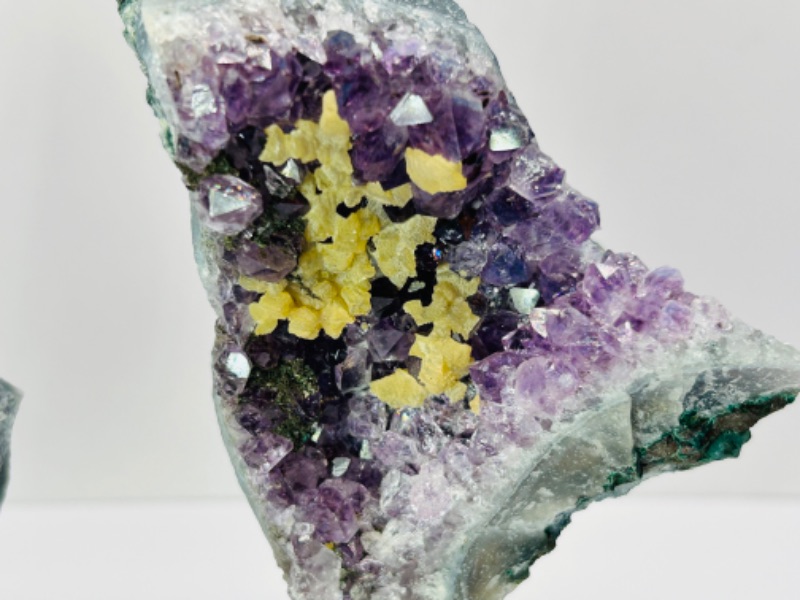 Photo 3 of 151511… 2 amethyst crystal rocks on stands 4.5” tall including stands