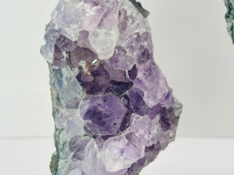 Photo 2 of 151511… 2 amethyst crystal rocks on stands 4.5” tall including stands