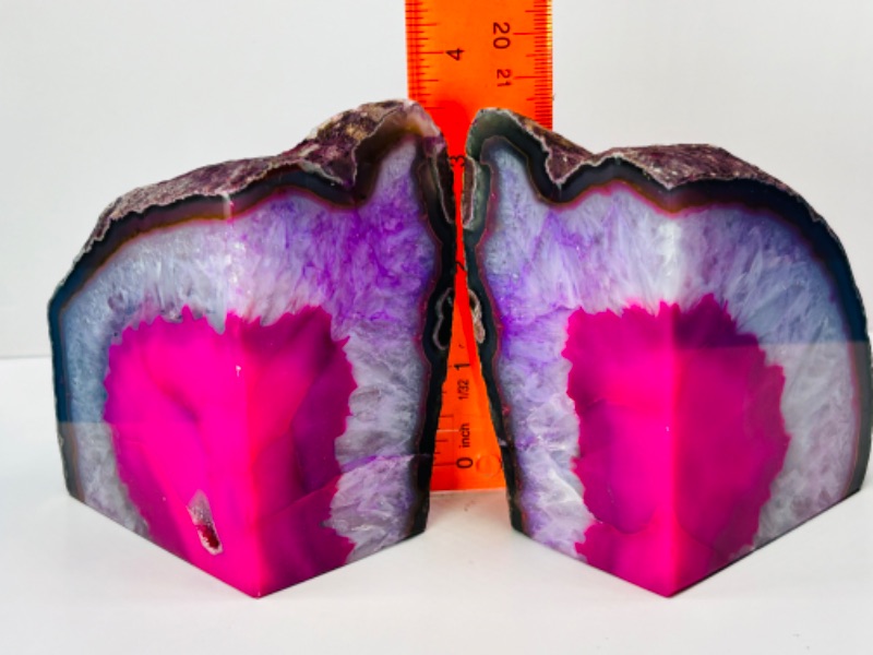 Photo 4 of 151517…2 large agate base rock bookends 