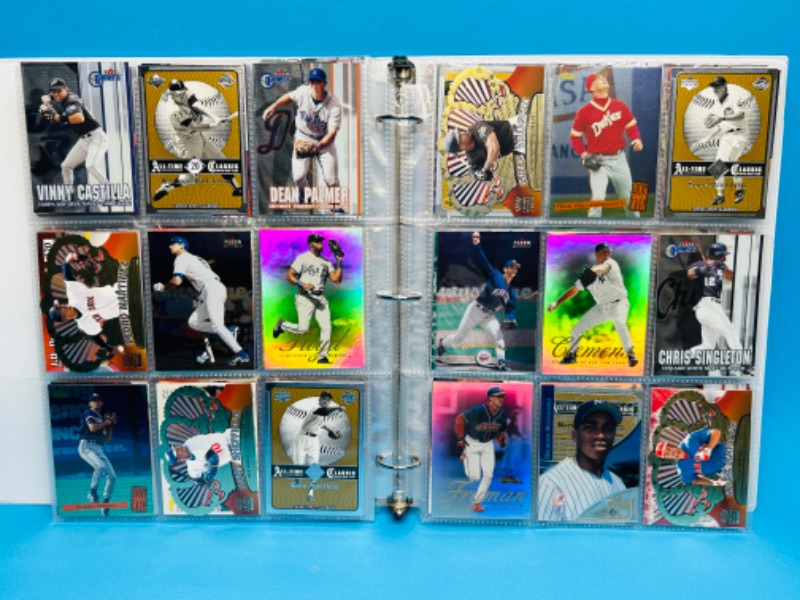 Photo 1 of 151534…final sale no returns no refunds-252 mixed baseball refractor, holo, chrome cards in binder-all pages pictured 