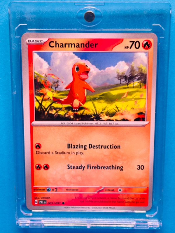 Photo 1 of 151537…Pokémon charmander card 007/091  in hard plastic case