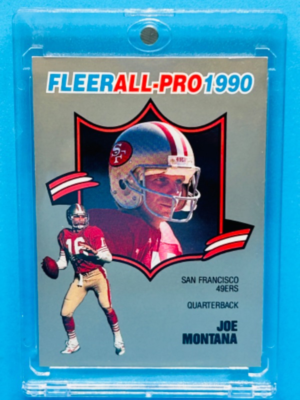 Photo 1 of 151538…fleer 1990 Joe Montana card 1  in hard plastic case