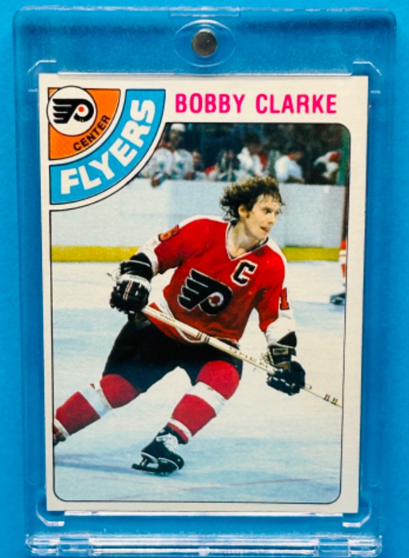 Photo 1 of 151543…vintage 1978 Bobby Clarke card 215  in hard plastic case