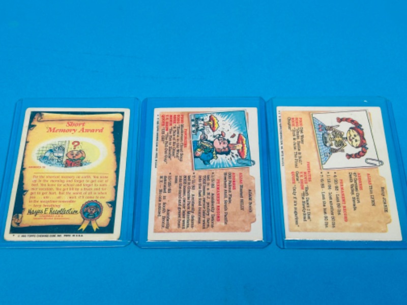 Photo 2 of 151549… 3 vintage garbage pail kids sticker cards in hard plastic sleeves  1986