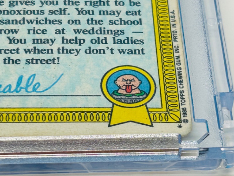 Photo 4 of 151553…vintage 1985 garbage pail kids brainy Janie sticker card in hard plastic case 