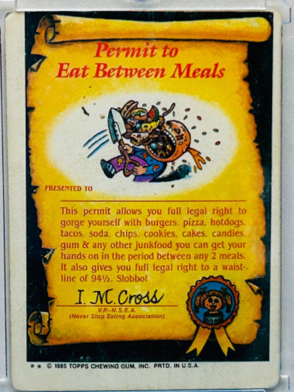 Photo 2 of 151554…vintage 1985 garbage pail kids Nutty Nicole sticker card in hard plastic case 