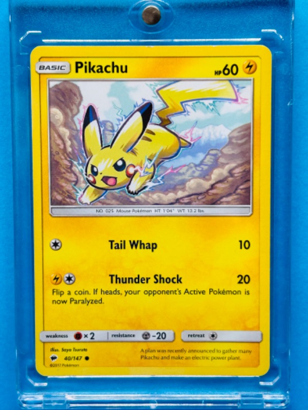 Photo 1 of 151564…Pokémon pikachu card 40/147 in hard plastic case 