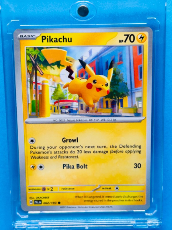 Photo 1 of 151565…Pokémon pikachu card 062/193 in hard plastic case 