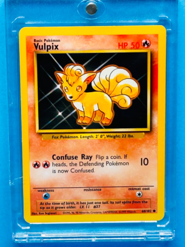 Photo 1 of 151566…Pokémon Vulpix card 68/102 in hard plastic case 