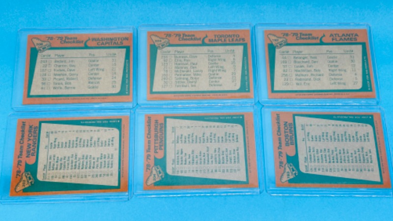 Photo 2 of 151573…6 vintage 1978 hockey team cards in hard plastic sleeves 