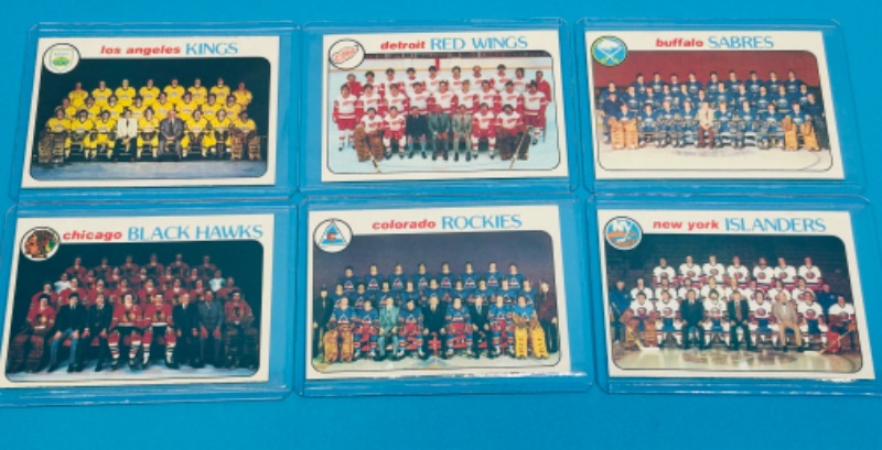 Photo 1 of 151575…6 vintage 1978 hockey team cards in hard plastic sleeves 