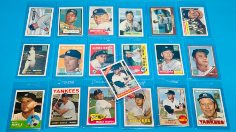 Photo 1 of 151576…reprint commemorative Mickey Mantle card 1-19 set in hard plastic sleeves 