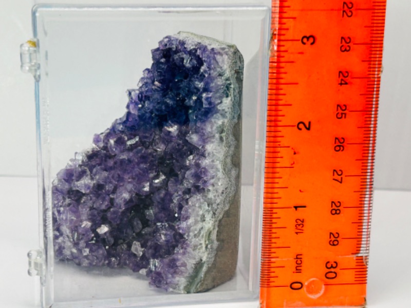 Photo 3 of 151593…3” amethyst crystal rock in display case