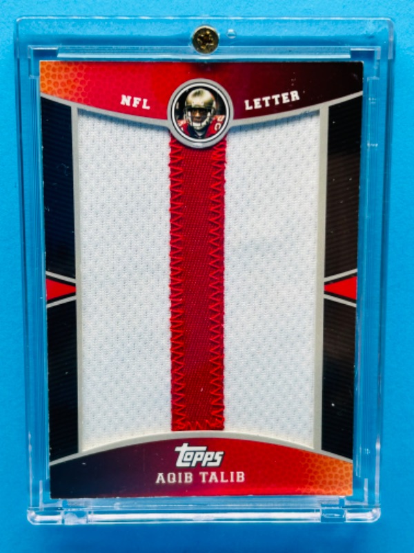 Photo 1 of 151596…NFL Letter patch card Aqib Talib in hard plastic case 