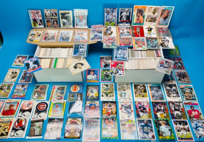 Photo 1 of 151609…final sale no returns no refunds-1800+mixed baseball and football trading cards in boxes 