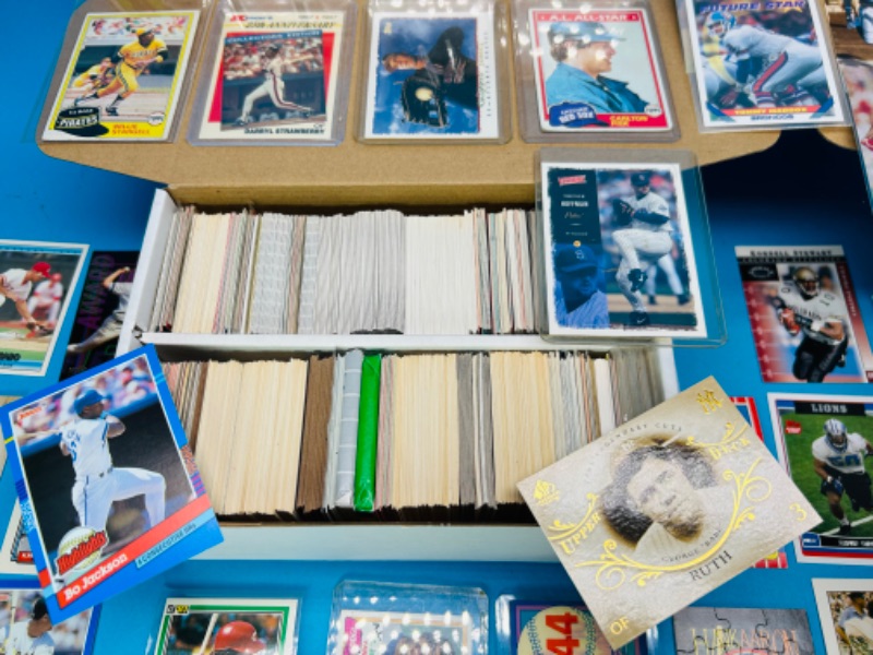 Photo 2 of 151609…final sale no returns no refunds-1800+mixed baseball and football trading cards in boxes 