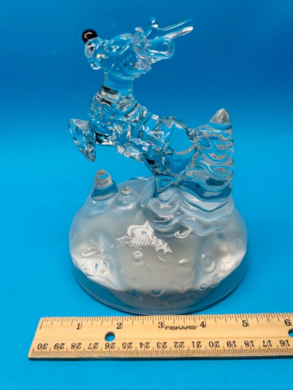 Photo 2 of 151678…lead crystal Rudolf wind up music figure  made in France 