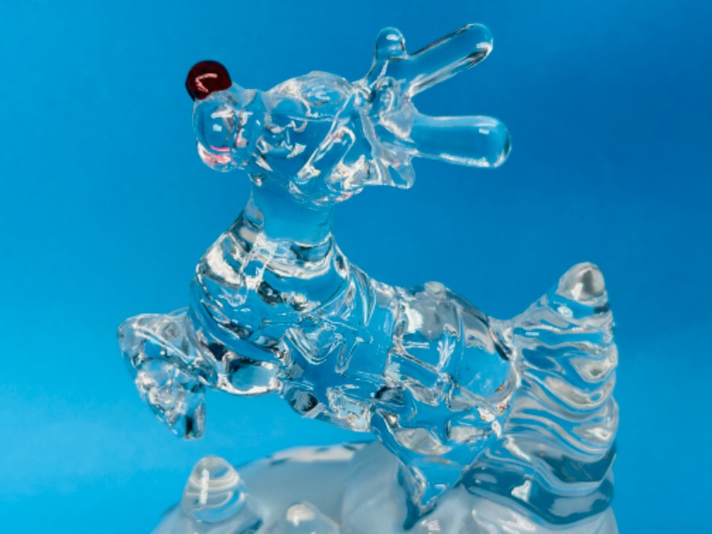 Photo 3 of 151678…lead crystal Rudolf wind up music figure  made in France 