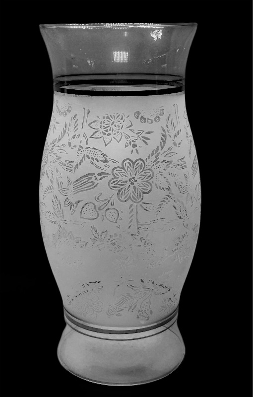 Photo 1 of 151683…12” etched glass hurricane 