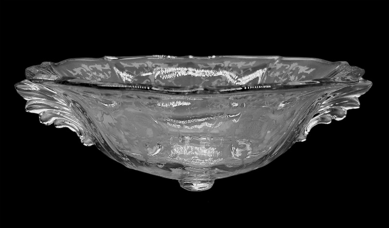 Photo 2 of 151685…12” vintage etched crystal bowl