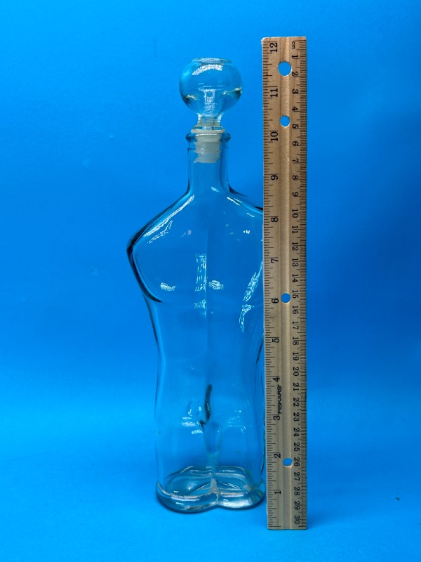 Photo 3 of 151689…12” glass body shaped decanter 