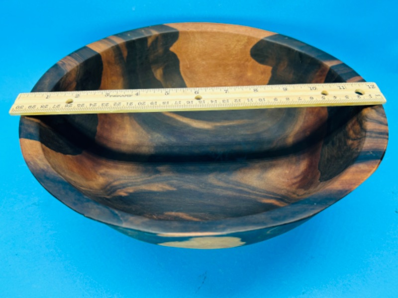 Photo 4 of 151696…large 12” vintage carved heavy wood serving  bowl